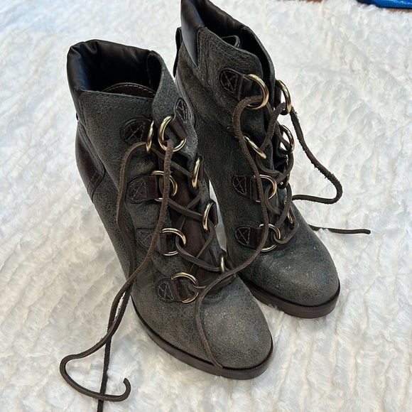 Tory Burch Gray and Brown Ankle Boots - Picture 11 of 13